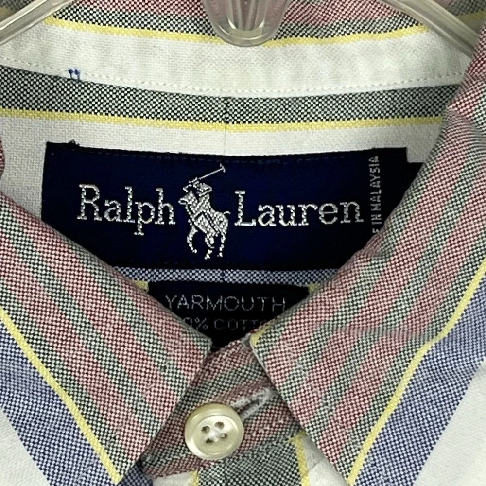 Ralph Lauren Black Label Yarmouth Shirt Men's Large Striped Button Down 16.5/34‎